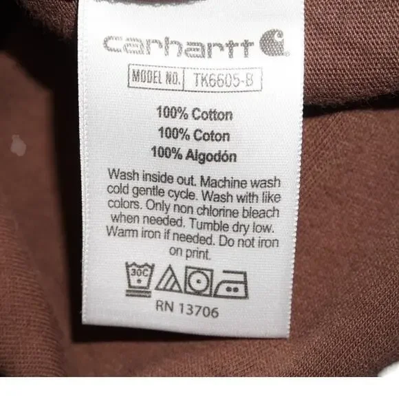 Carhartt Youth Brown Long Sleeve Pocket Tee – Dog Duck Hunt Graphic Back Size M - Picture 6 of 7